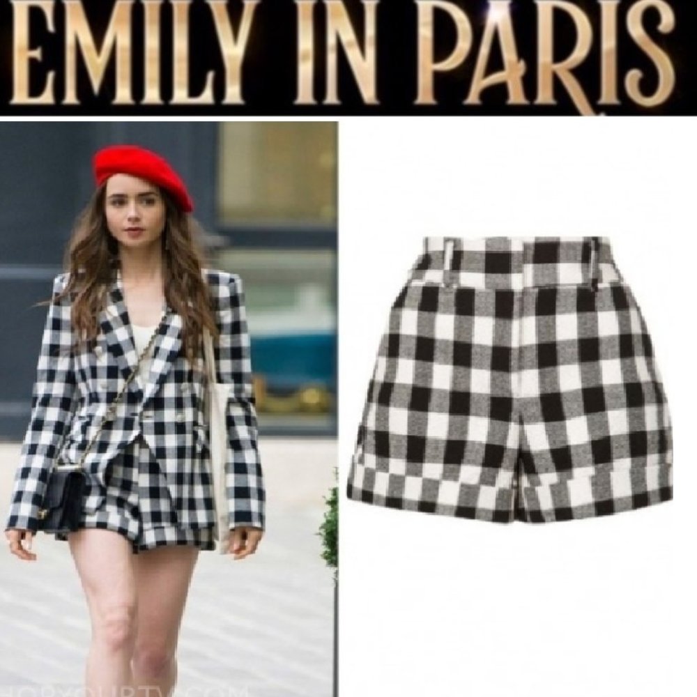 VERONICA BEARD Carito Gingham Tweed Shorts BLACK/WHITE CHECK